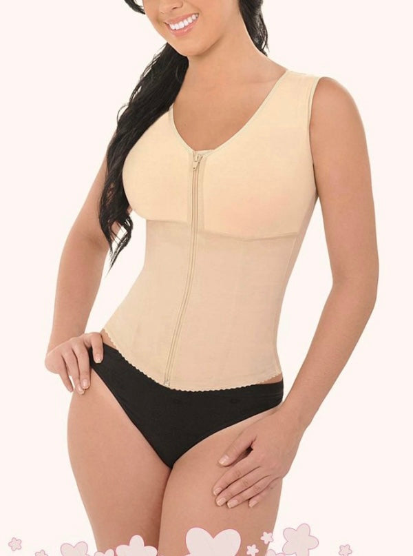 High Back Vest W/Bust in Cotton